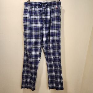 POLO by RALPH LAUREN Men's Blue Plaid Lounge Pajama  Pants With Pockets Size M